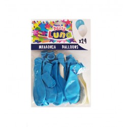 Μπαλόνια γαλάζια-λευκά 24τμχ