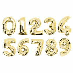 Μπαλόνια γενεθλίων αριθμοί 0-9 75x50cm χρυσό