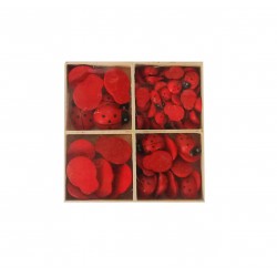 Ξύλινες διακοσμητικές πασχαλίτσες 77τμχ- κόκκινο χρώμα