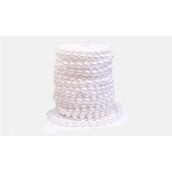 Γιρλάντα πέρλα λευκή 8mm - 1 μέτρο