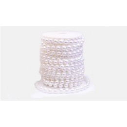 Γιρλάντα πέρλα λευκή 8mm - 1 μέτρο
