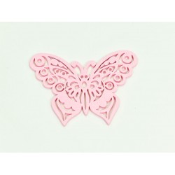 Ξύλινη πεταλούδα ροζ 8.7x6cm 