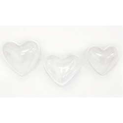 Διάφανη ανοιγομενη πλαστική καρδιά 10 και 12cm