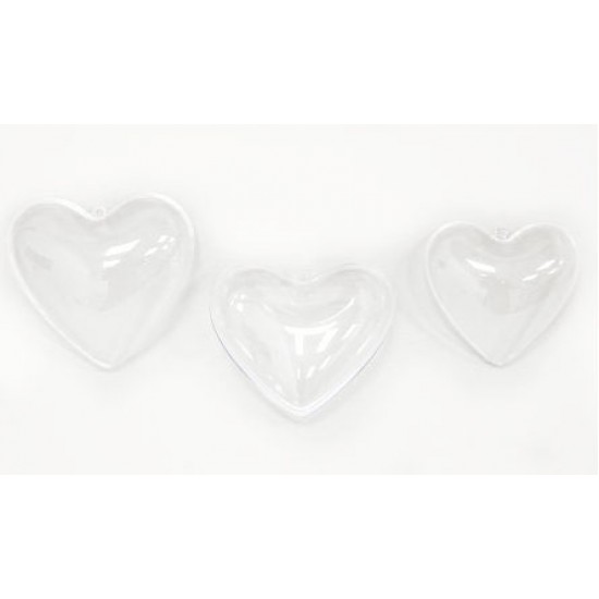 Διάφανη ανοιγομενη πλαστική καρδιά 10 και 12cm