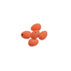 Διακοσμητικά πασχαλινά πορτοκαλί αυγά αφρώδη 1.5x1.8cm- 50τμχ
