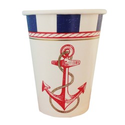 Ποτήρι Party χάρτινο 266ml - Σχέδιο Ναυτικό 8τμχ Ποτήρι Party χάρτινο 266ml - Σχέδιο Ναυτικό 8τμχ