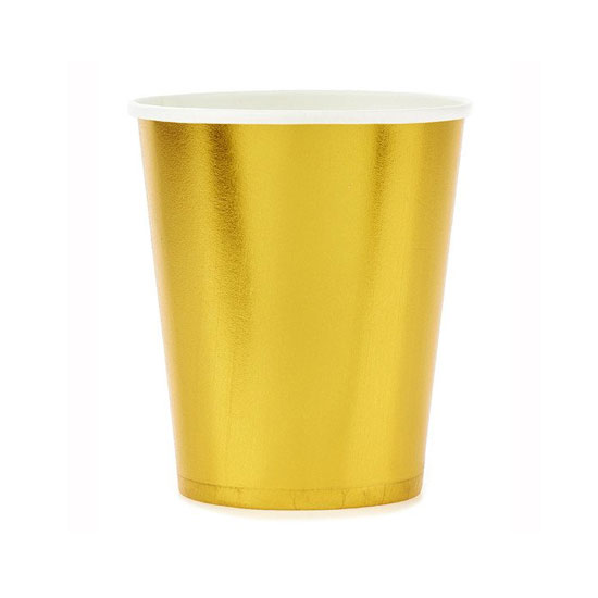 Ποτήρι χάρτινο 250ml χρυσό 10τμχ
