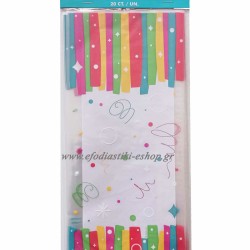 Σακούλες ζελατίνας 13x28cm σχέδιο κομφετί - 20τμχ