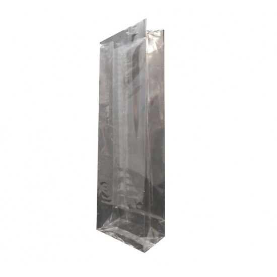Σακουλάκι πλαστικό διαφανές πολυπροπυλενίου με πάτο+ πιέτα 10x6x30εκ.- 100τμχ