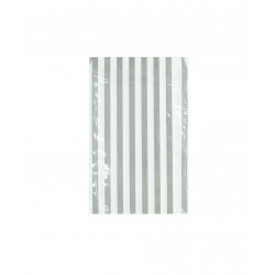 Σακουλάκι χάρτινο ριγέ λευκό-ασημί 11.5x19.5cm- τεμάχιο
