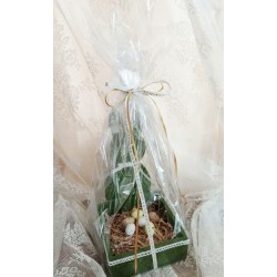 Πασχαλινό δώρο ξύλινο κουνελάκι- θήκη πράσινο