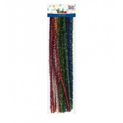 Σύρμα πίπας μίξη χρωμάτων glitter 20τμχ 30cm