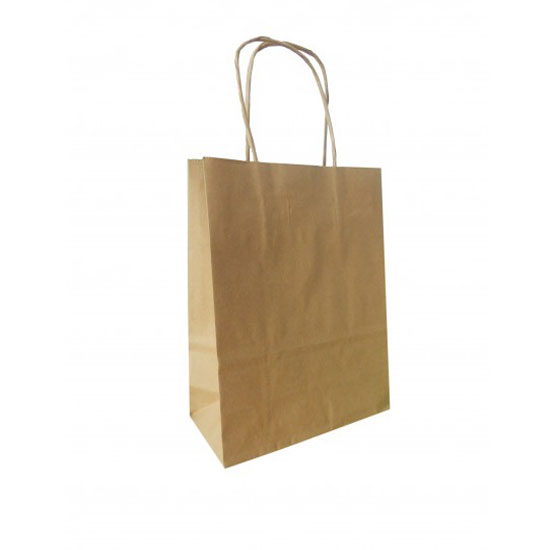 Τσάντα - σακούλα χάρτινη kraft - κραφτ  25x12x31 εκ. στριφτή λαβή 