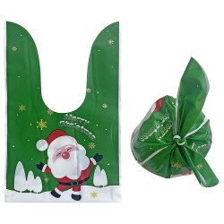 Τσάντα πλαστική δώρου Χριστουγεννιάτικη με αυτάκια 50τμχ 22x13.5cm