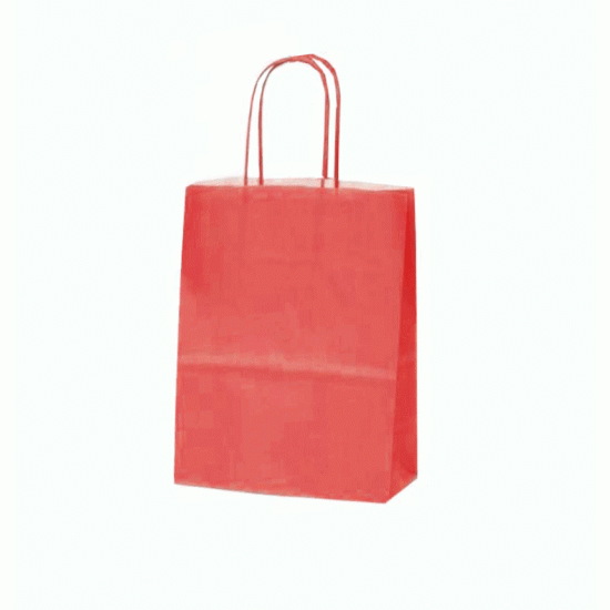 Τσάντα - σακούλα χάρτινη κόκκινη 18x8x24 εκ.- στριφτή λαβή