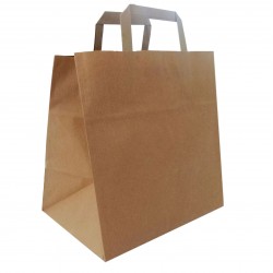 Τσάντα - σακούλα χάρτινη kraft - κραφτ 27x16x29 εκ.- πλακέ χερούλι