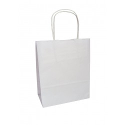 Τσάντα - σακούλα χάρτινη άσπρη  25x12x30 εκ.- στριφτή λαβή