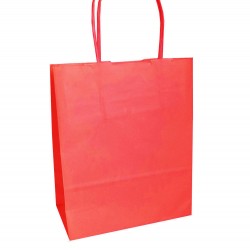Τσάντα - σακούλα χάρτινη κόκκινη 25x12x30 εκ.- στριφτή λαβή
