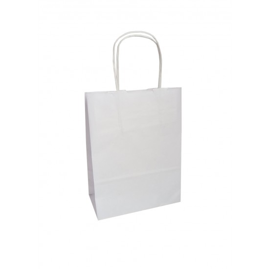 Τσάντα - σακούλα χάρτινη άσπρη 18x8x24 εκ.- στριφτή λαβή