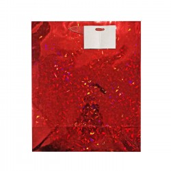 Τσάντα χάρτινη δώρου κόκκινη μεταλιζέ 25x12x30cm