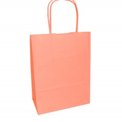Τσάντα - σακούλα χάρτινη  πορτοκαλι 32x12x41 εκ.- στριφτή λαβή