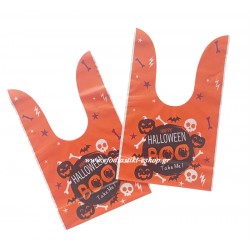Τσάντα πλαστική δώρου Halloween  με αυτάκια 50τμχ 22x13.5cm
