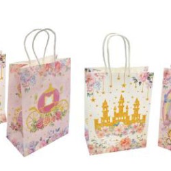 Τσάντα -σακούλα χάρτινη 15x8x21cm princess -12τμχ