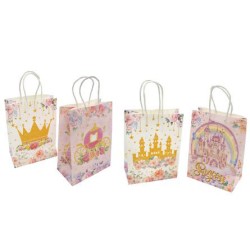 Τσάντα -σακούλα χάρτινη 15x8x21cm princess -12τμχ