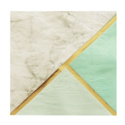 Χαρτοπετσέτα διφυλλη 33x33cm- Σχέδιο μάρμαρο μέντα 16τμχ