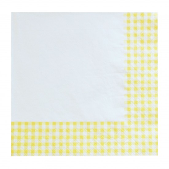 Χαρτοπετσέτα Party 33x33 cm - Σχέδιο κίτρινο