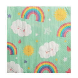 Xαρτοπετσέτα party 33x33cm- Ουράνιο τόξο 20τμχ